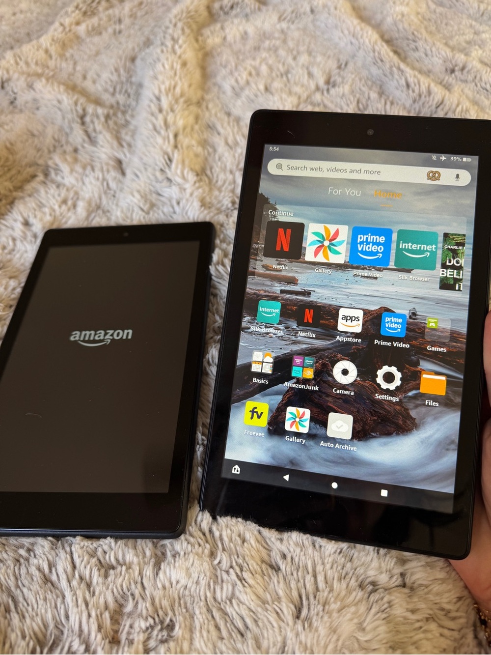 Two Amazon Fire Tablets HD 8th gen